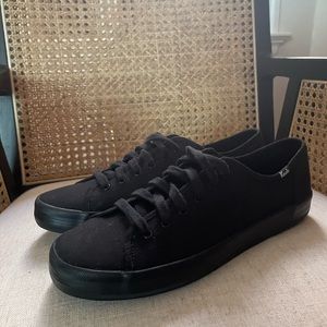 Keds Womens Kickstart Canvas Sneakers Shoes Black Canvas Size 9.5